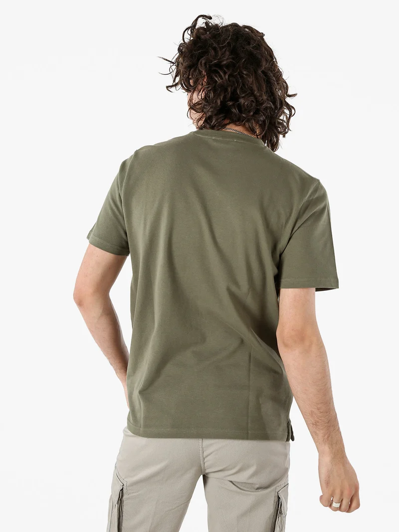 T-shirt girocollo da uomo in cotone - militare