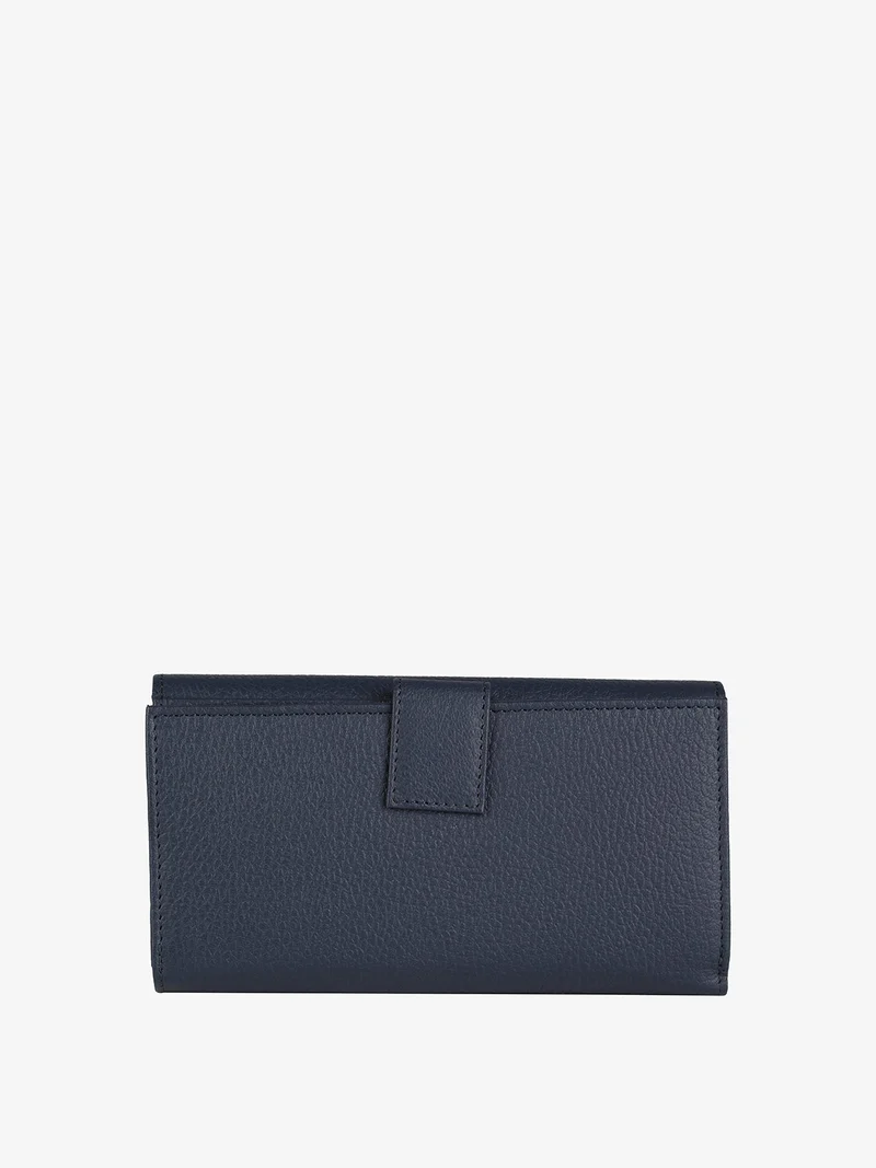 Portafoglio in pelle da donna maxi - blu scuro