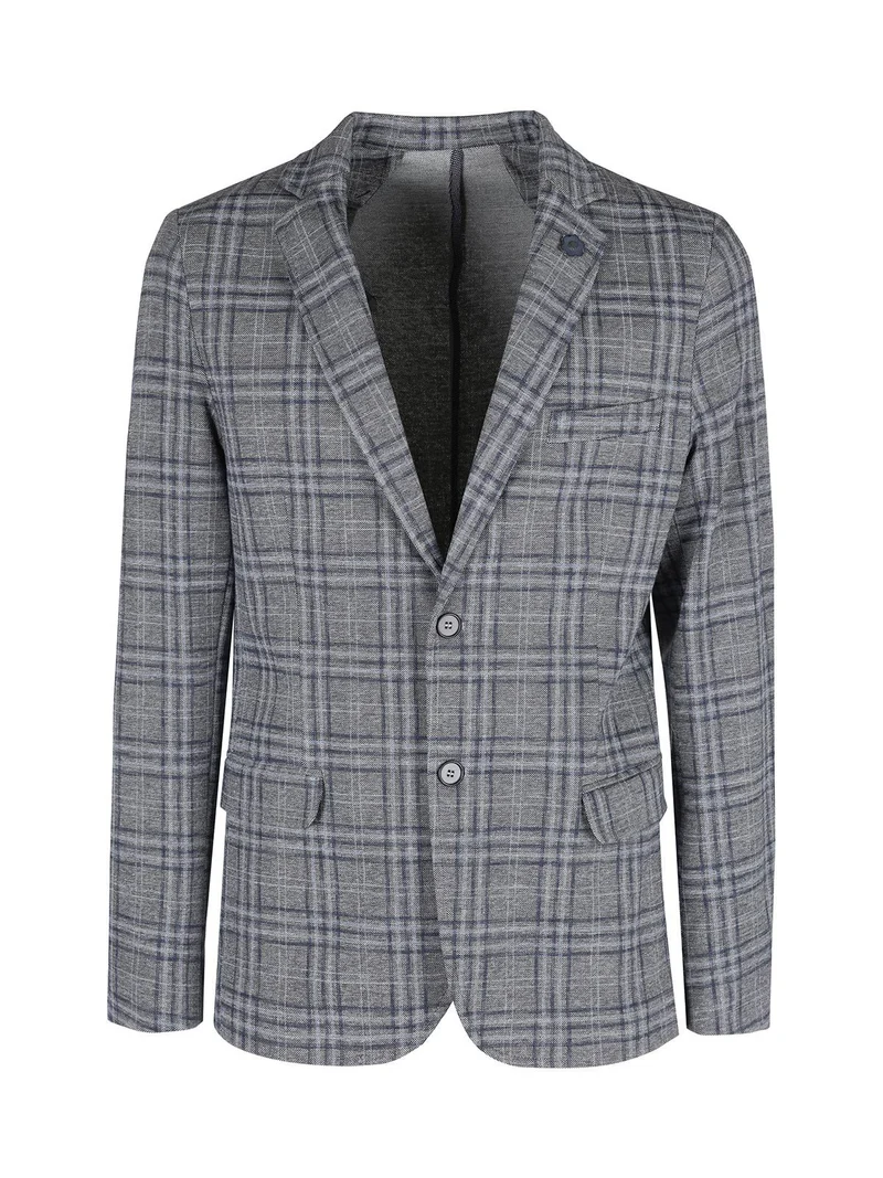 Blazer classico da uomo a quadri - blu