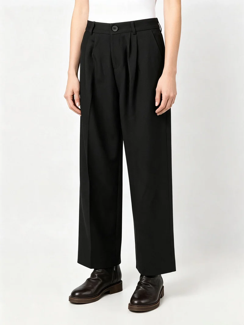 Pantaloni da donna classici a gamba larga - nero