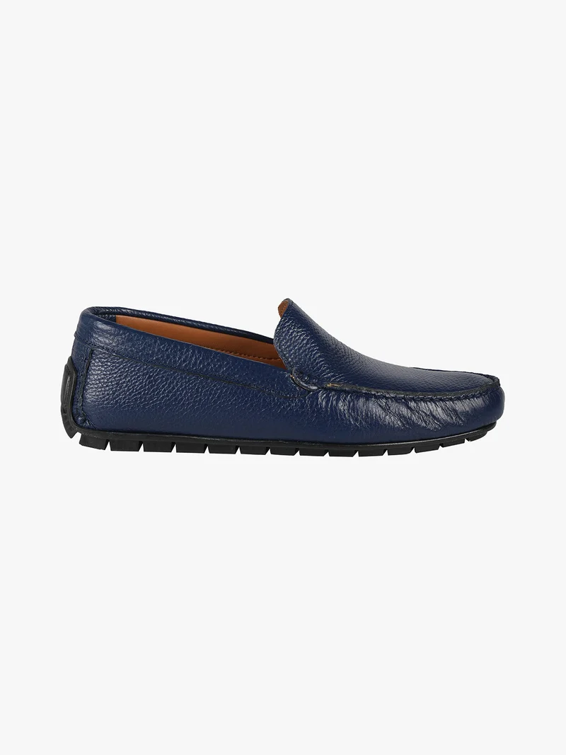 Mocassini in pelle da uomo - blu scuro