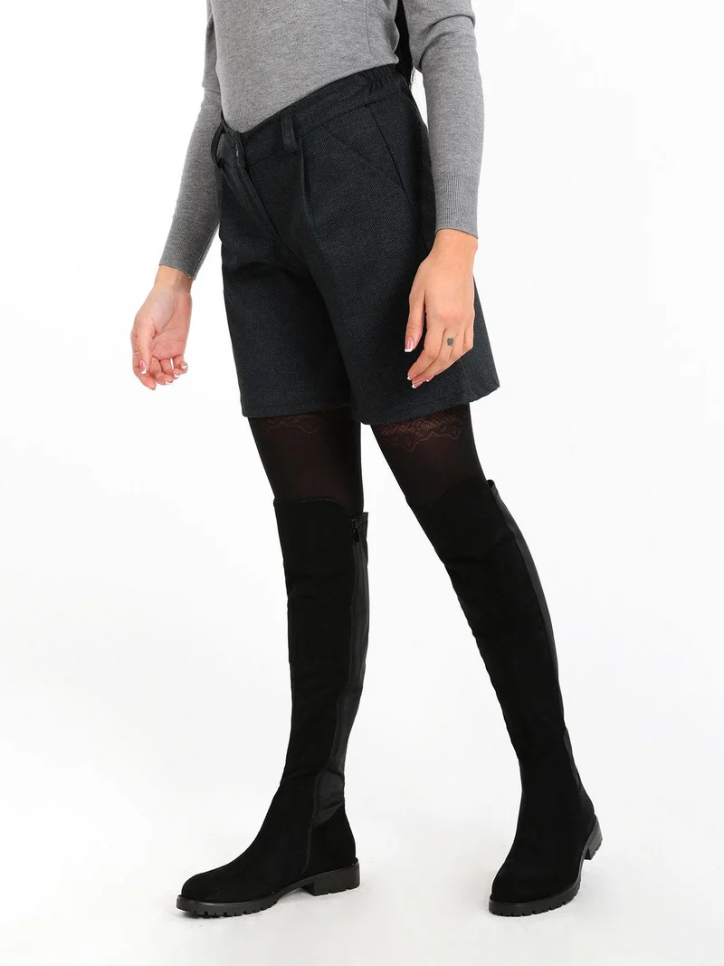 Shorts donna spigati - blu scuro
