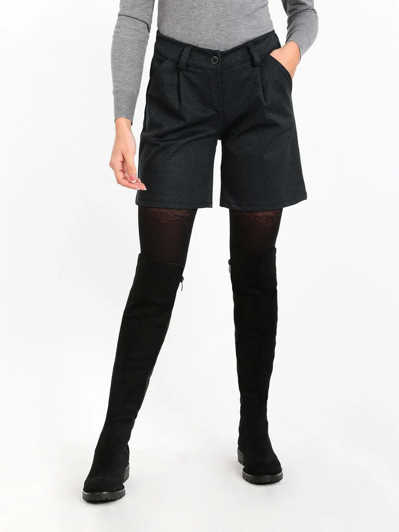 Shorts donna spigati - blu scuro