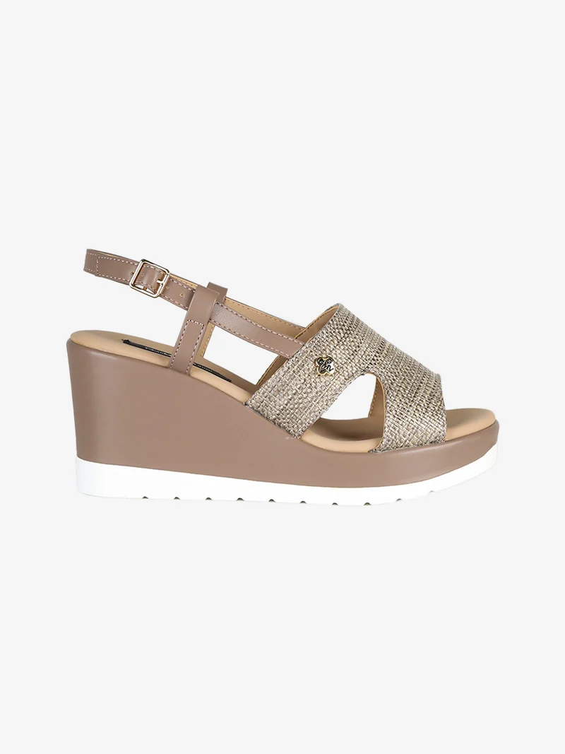 Sandali da donna con zeppa - khaki