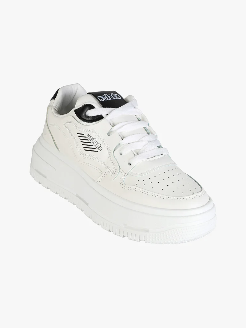 Sneakers donna con platform - bianco