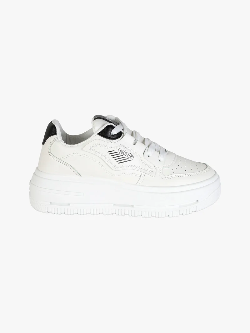 Sneakers donna con platform - bianco