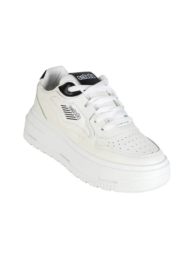 Sneakers donna con platform - bianco