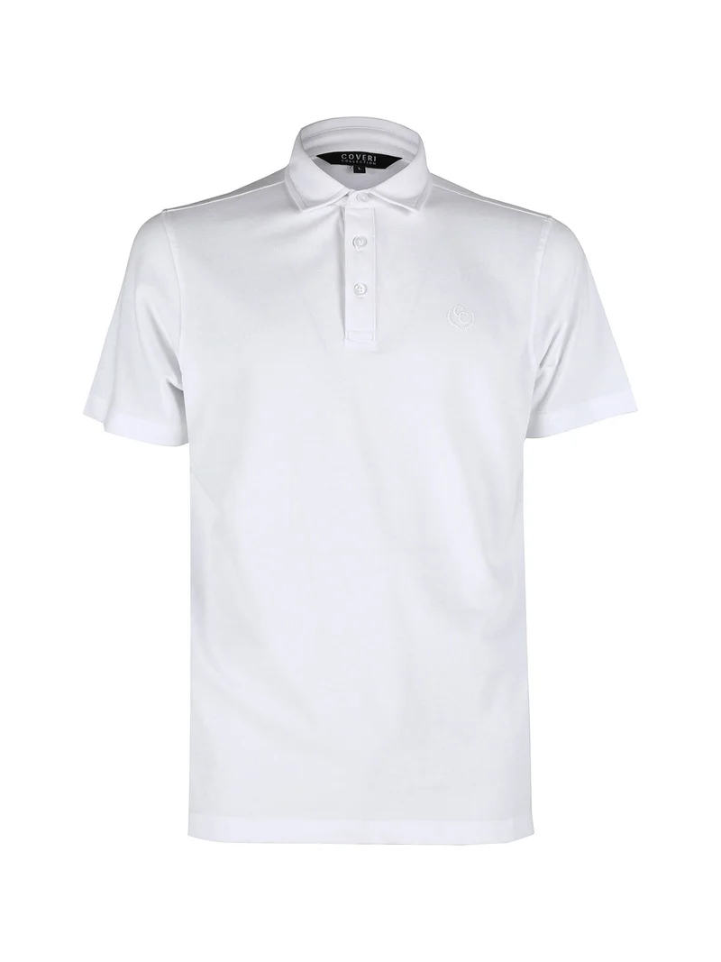 Polo da uomo in cotone a maniche corte - bianco