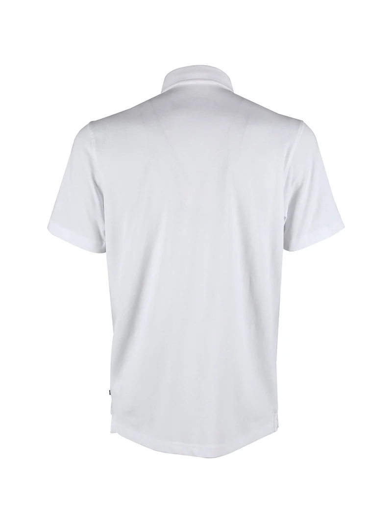 Polo da uomo in cotone a maniche corte - bianco