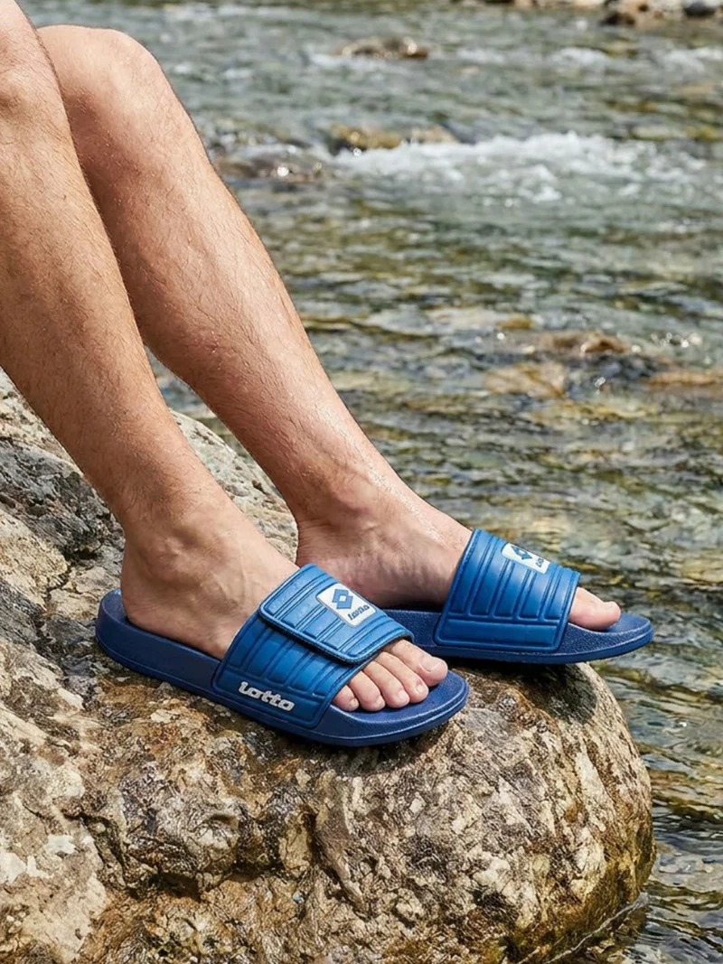 RICO STRAP Ciabatte da uomo in gomma con strappo - blu