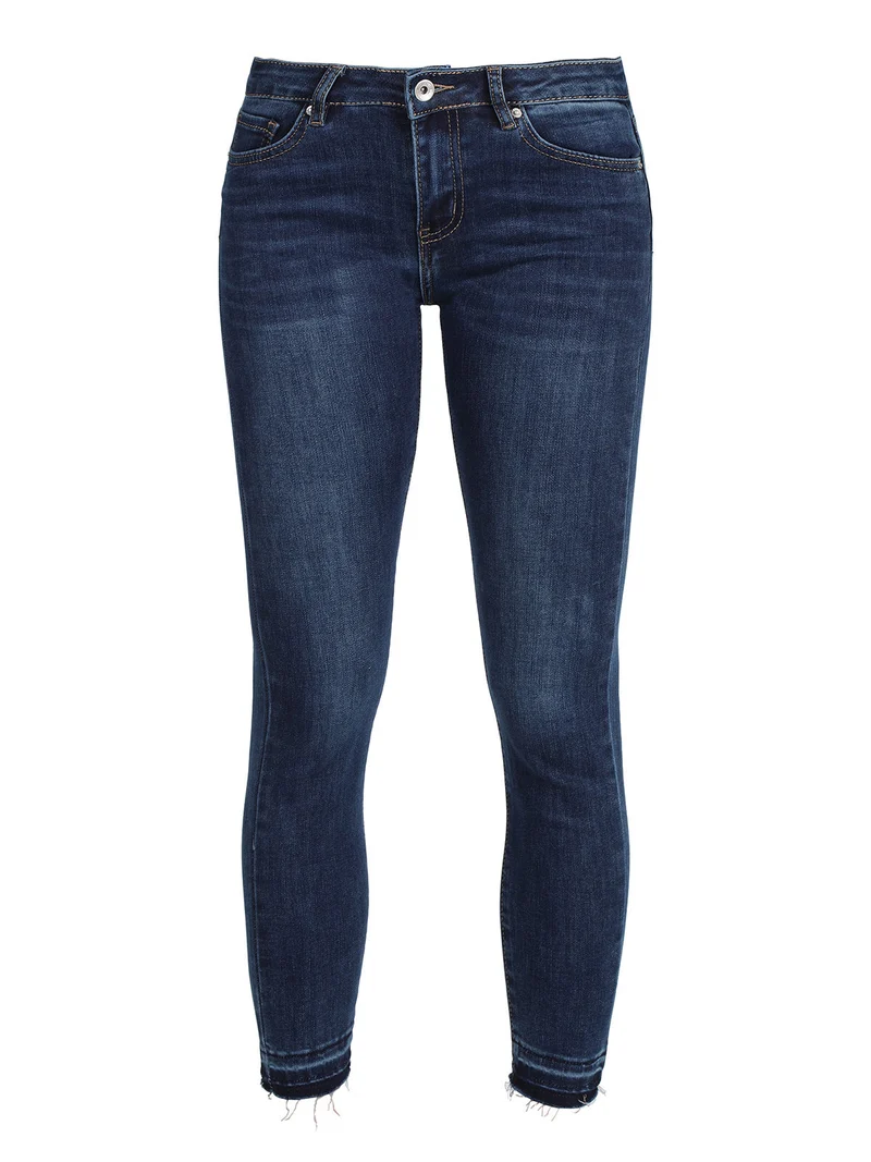 Jeans donna slim fit con finale in taglio laser - jeans