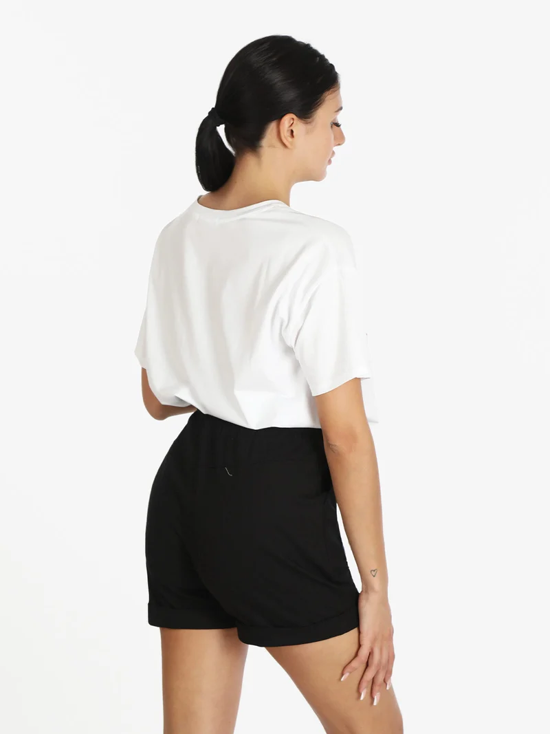 Maxi t-shirt donna con stampa - bianco