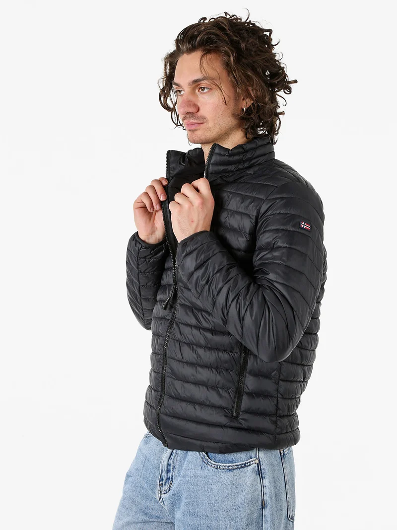 Piumino leggero da uomo con zip - nero