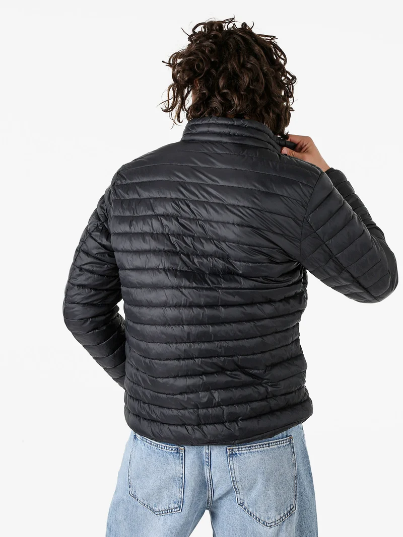 Piumino leggero da uomo con zip - nero