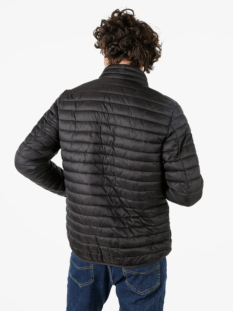 Piumino leggero da uomo con zip - nero