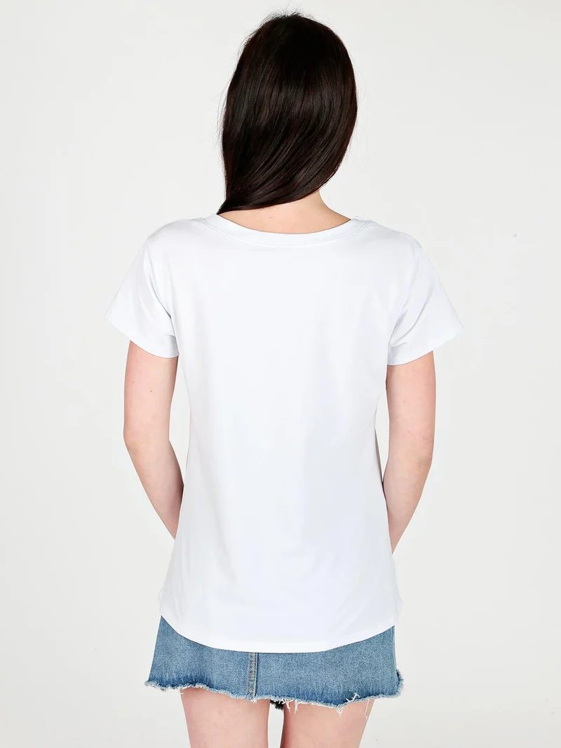 T-shirt girocollo con borchie e strass - verde
