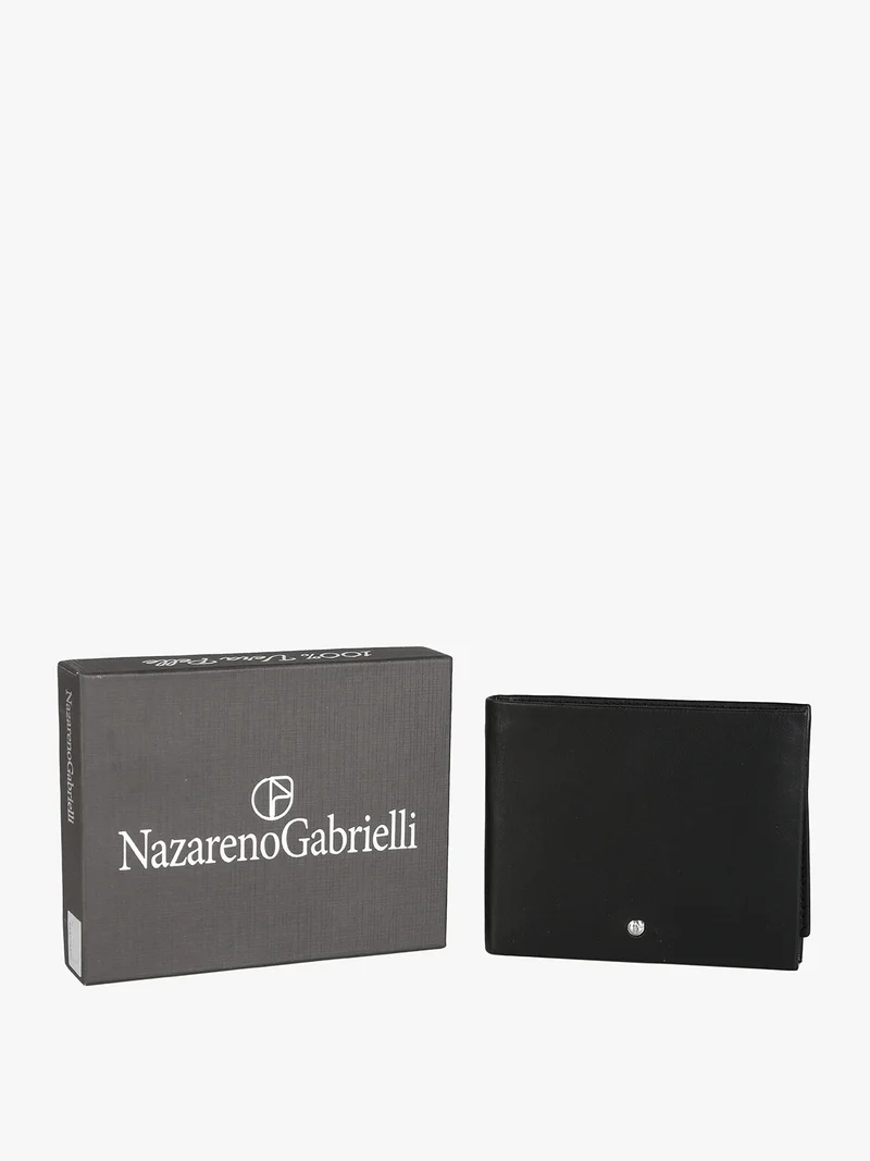 Portafoglio in pelle da uomo - nero