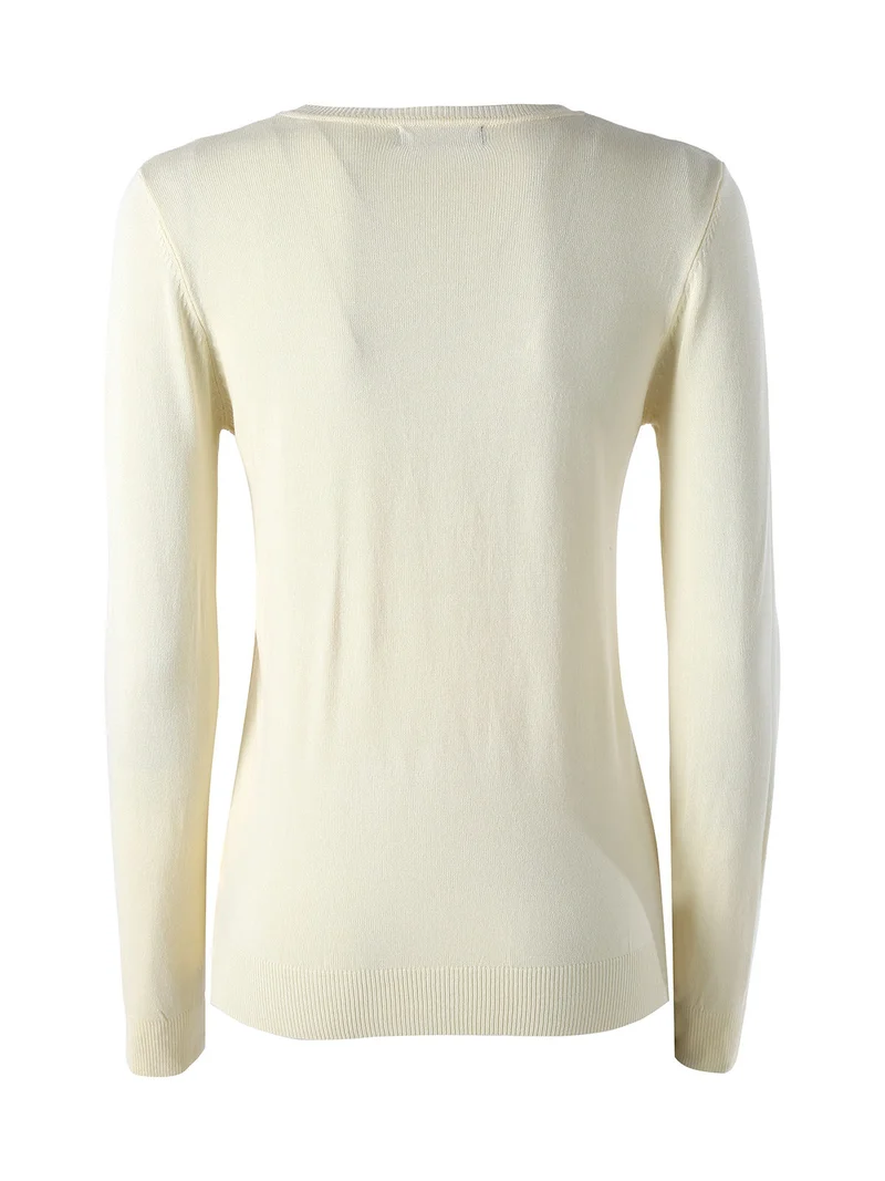 Maglia girocollo da donna - giallo