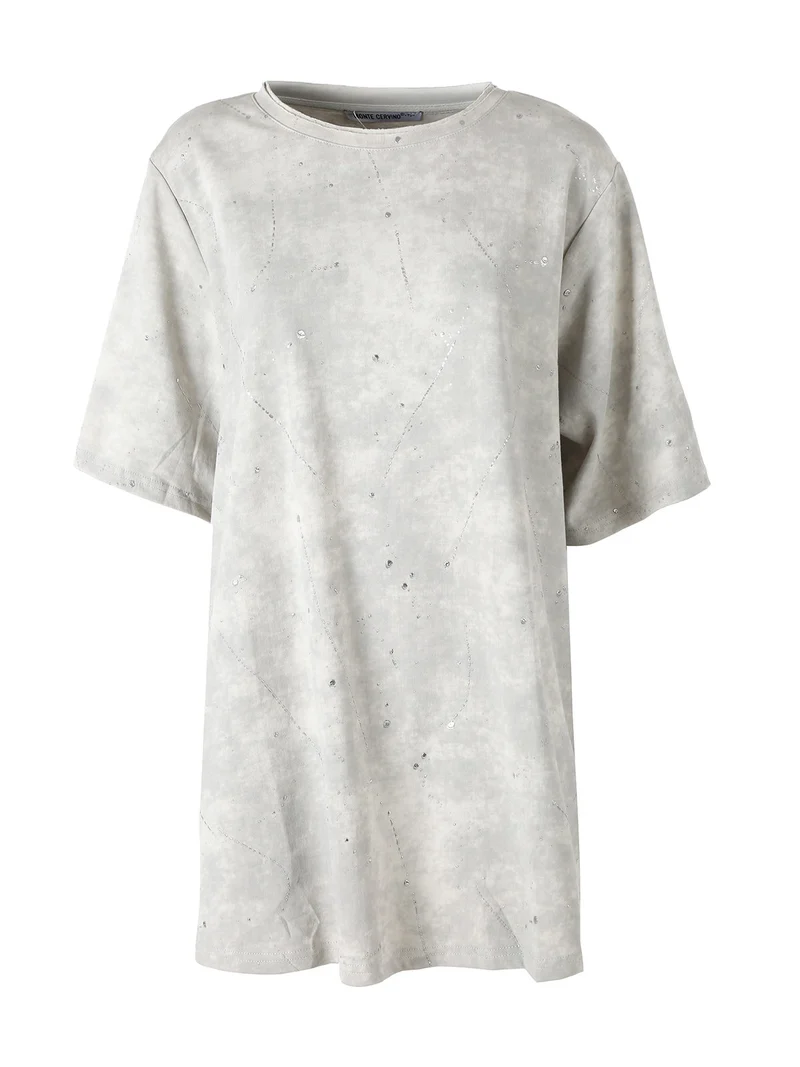 Maxi t-shirt donna oversize in cotone - fango