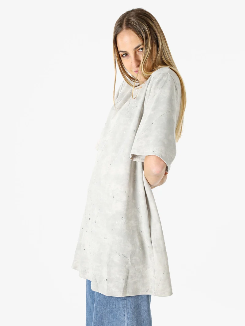 Maxi t-shirt donna oversize in cotone - fango