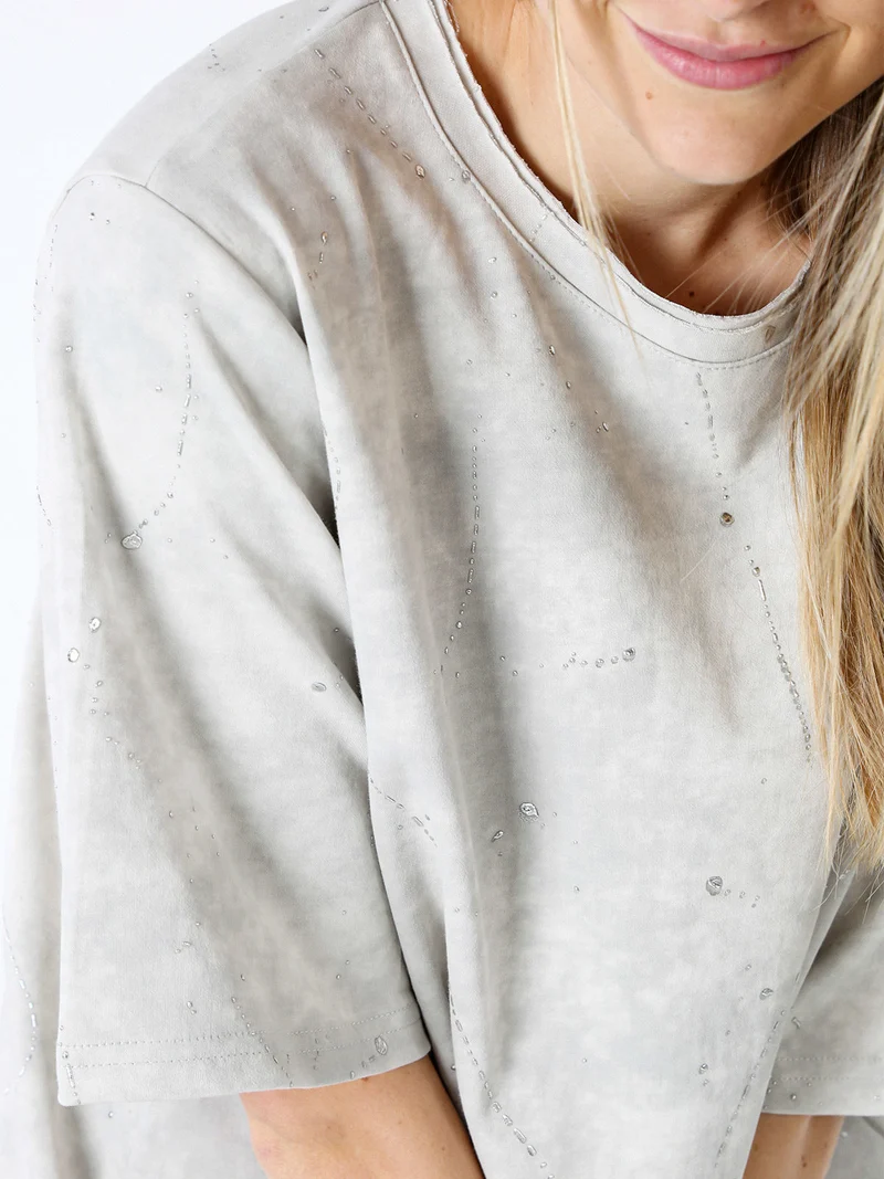 Maxi t-shirt donna oversize in cotone - fango