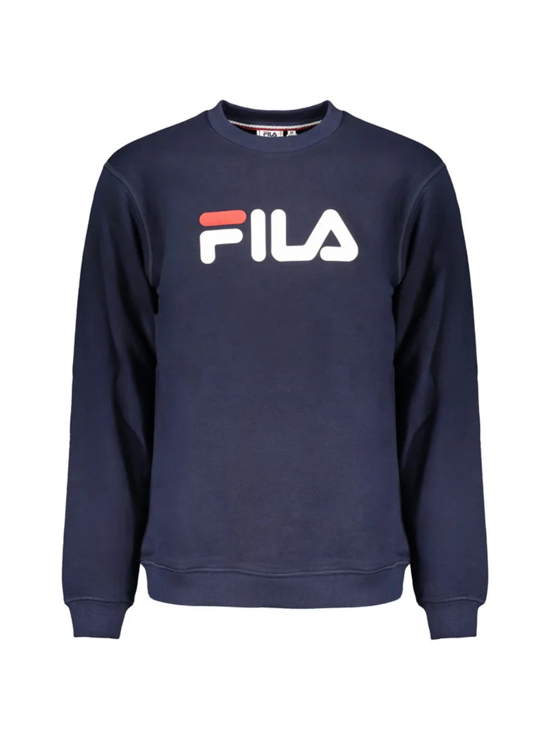 Felpa unisex girocollo in cotone garzato - blu scuro