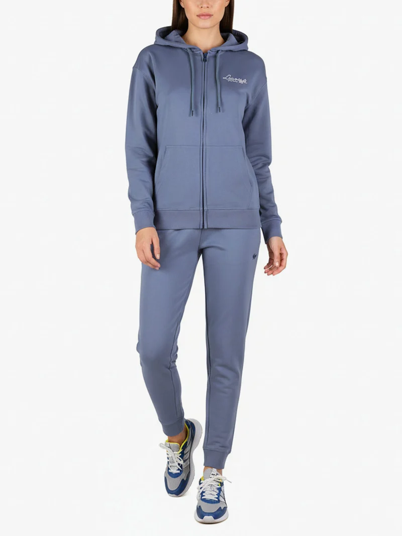 Completo tuta da donna 2 pezzi con cappuccio e zip - cielo