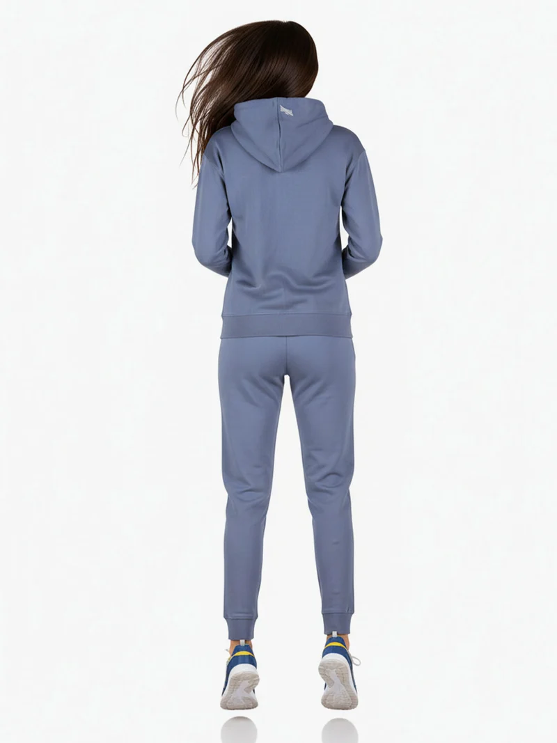Completo tuta da donna 2 pezzi con cappuccio e zip - cielo