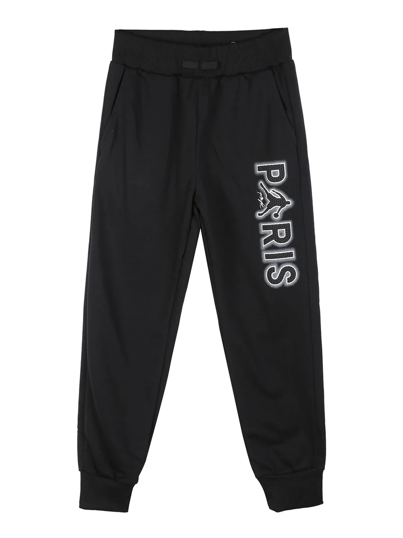 Completo tuta 3 pezzi da bambino con cappuccio e zip - nero