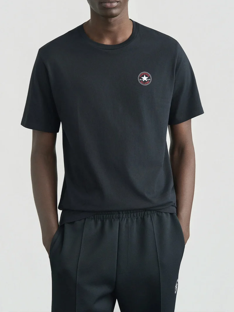 CORE CHUCK PATCH TEE t-shirt uomo in cotone con logo - nero