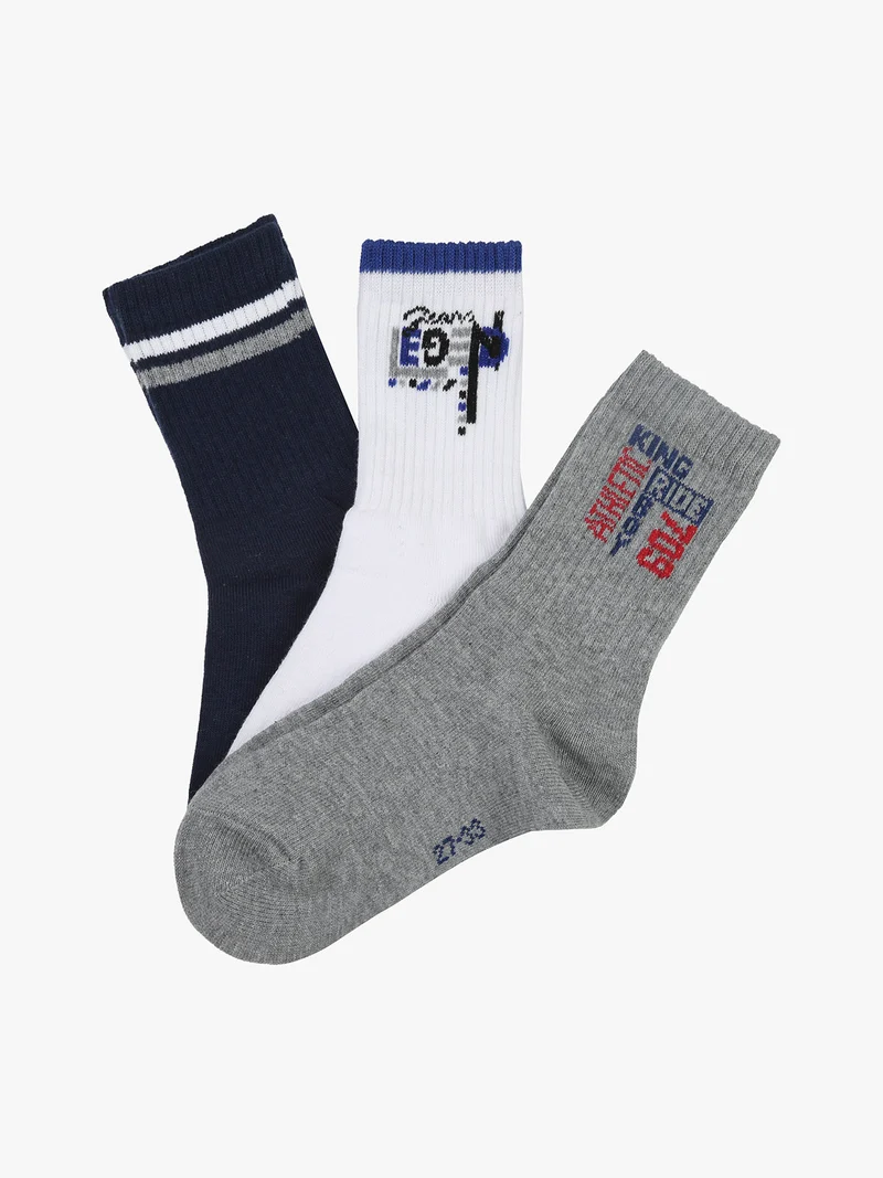 Confezione da 3 paia di calze corte da bambino caldo cotone - bianco