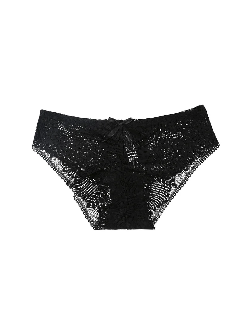 Slip da donna in pizzo - nero
