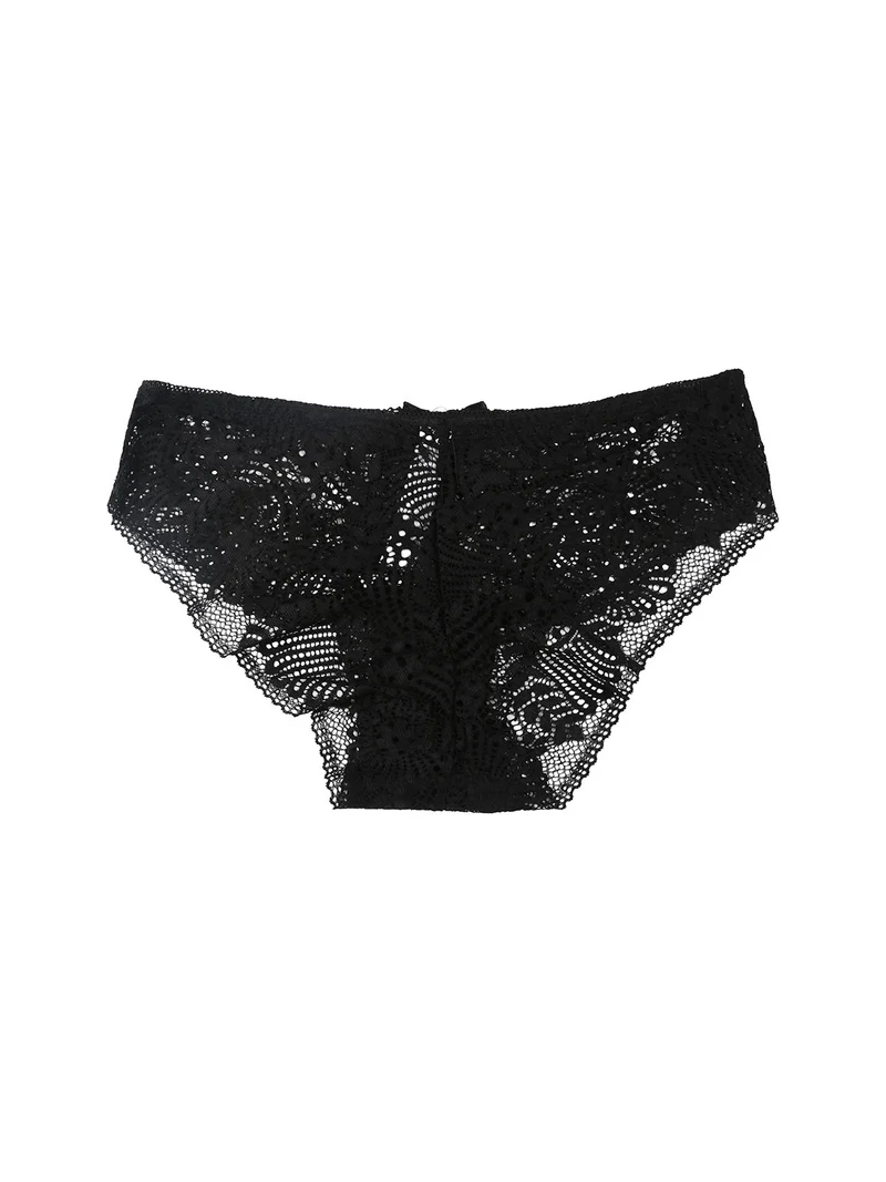 Slip da donna in pizzo - nero