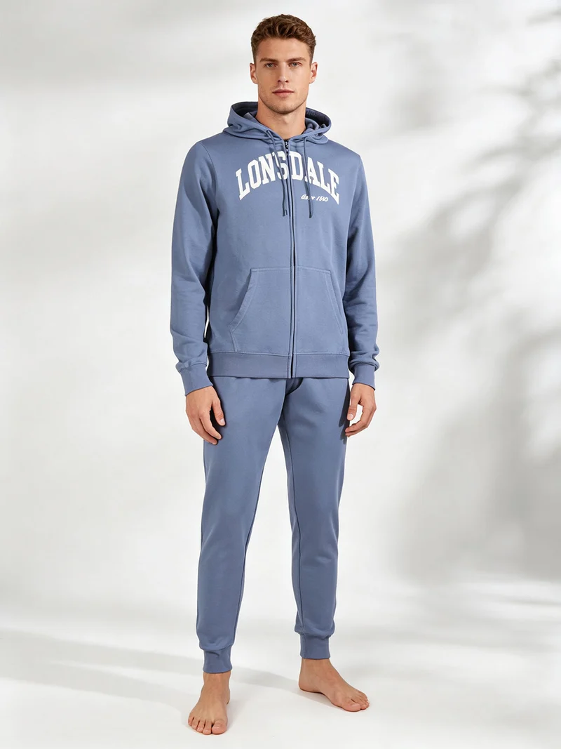 Completo tuta da uomo sportiva con cappuccio e zip - cielo