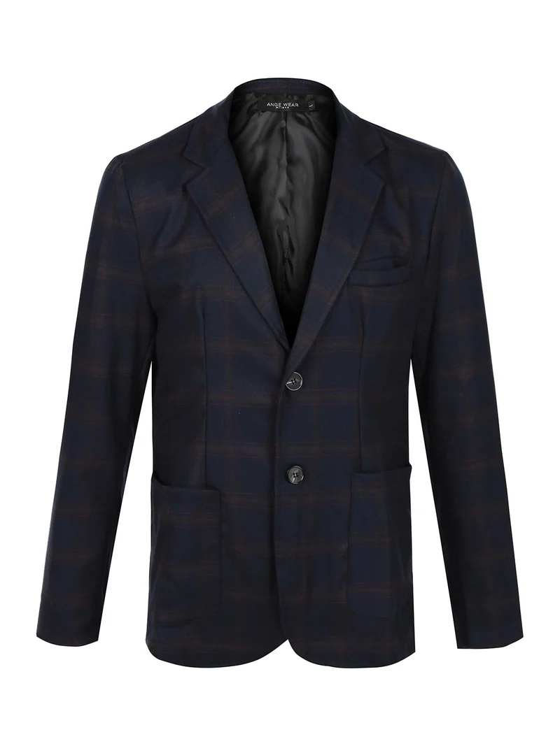 Blazer uomo a quadri - blu scuro
