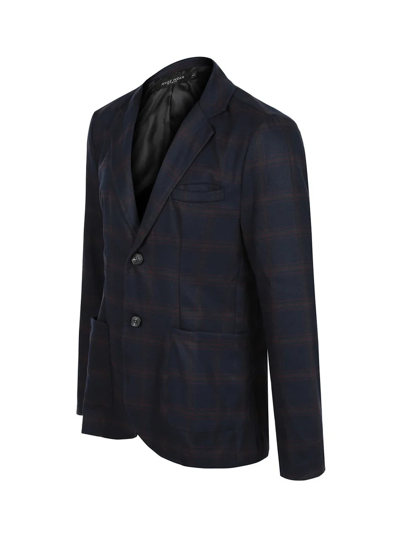 Blazer uomo a quadri - blu scuro