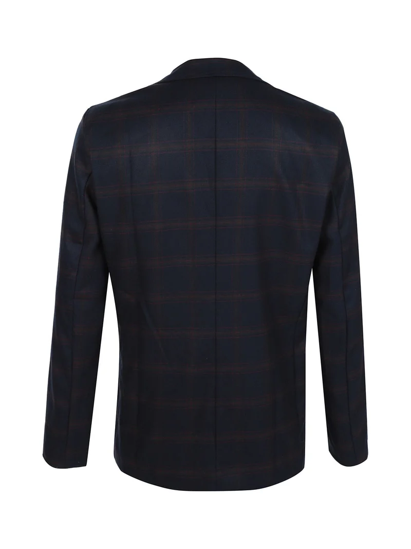 Blazer uomo a quadri - blu scuro
