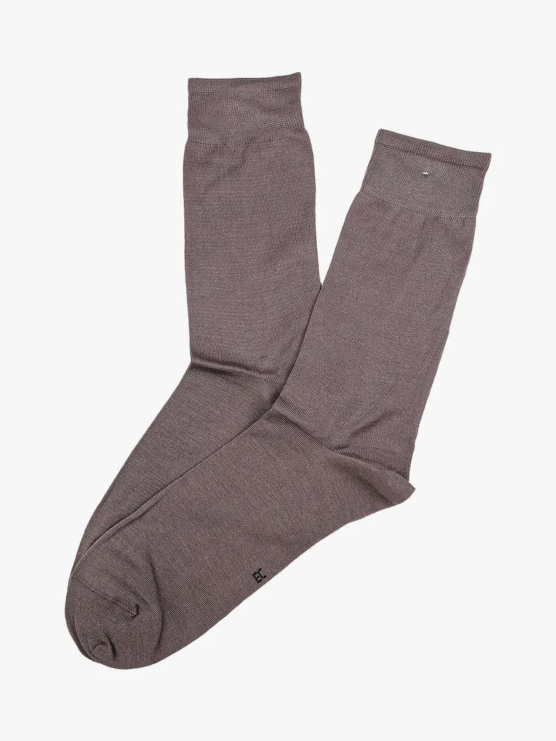 Calze corte rimagliate da uomo in filo di scozia - taupe