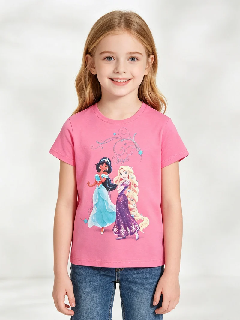 T-shirt da bambina con stampa - rosa