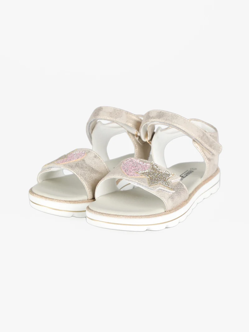 Sandali da ragazza con glitter - beige