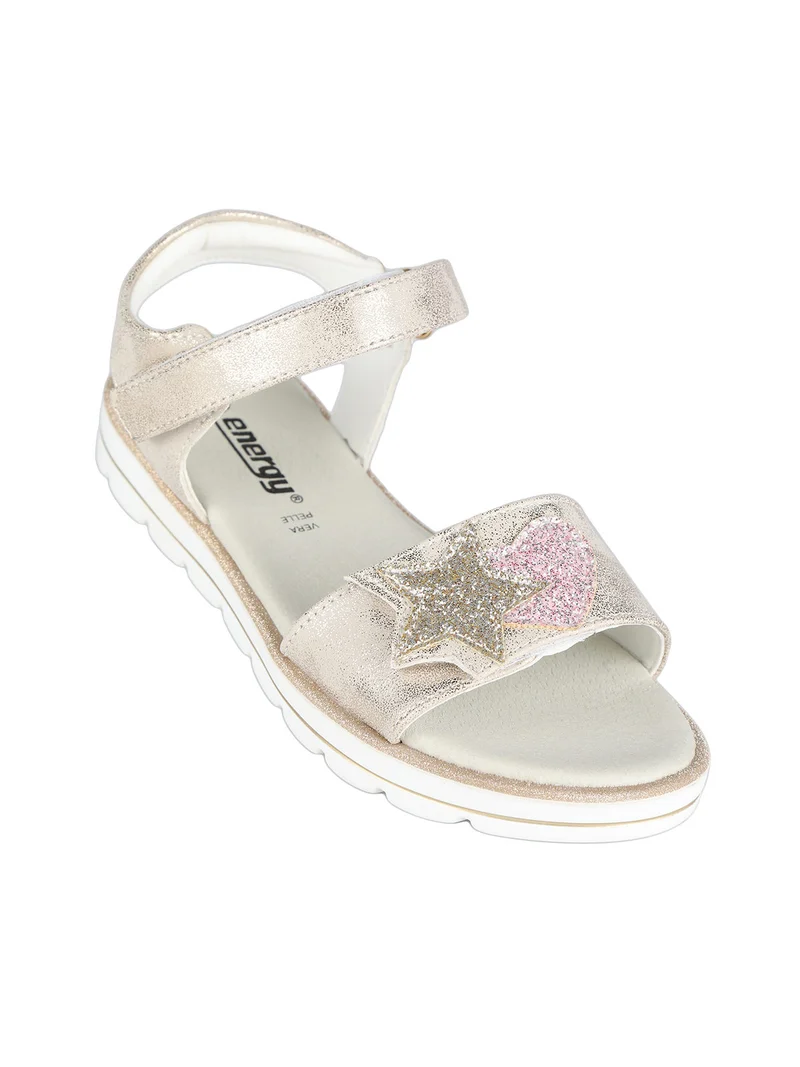 Sandali da ragazza con glitter - beige