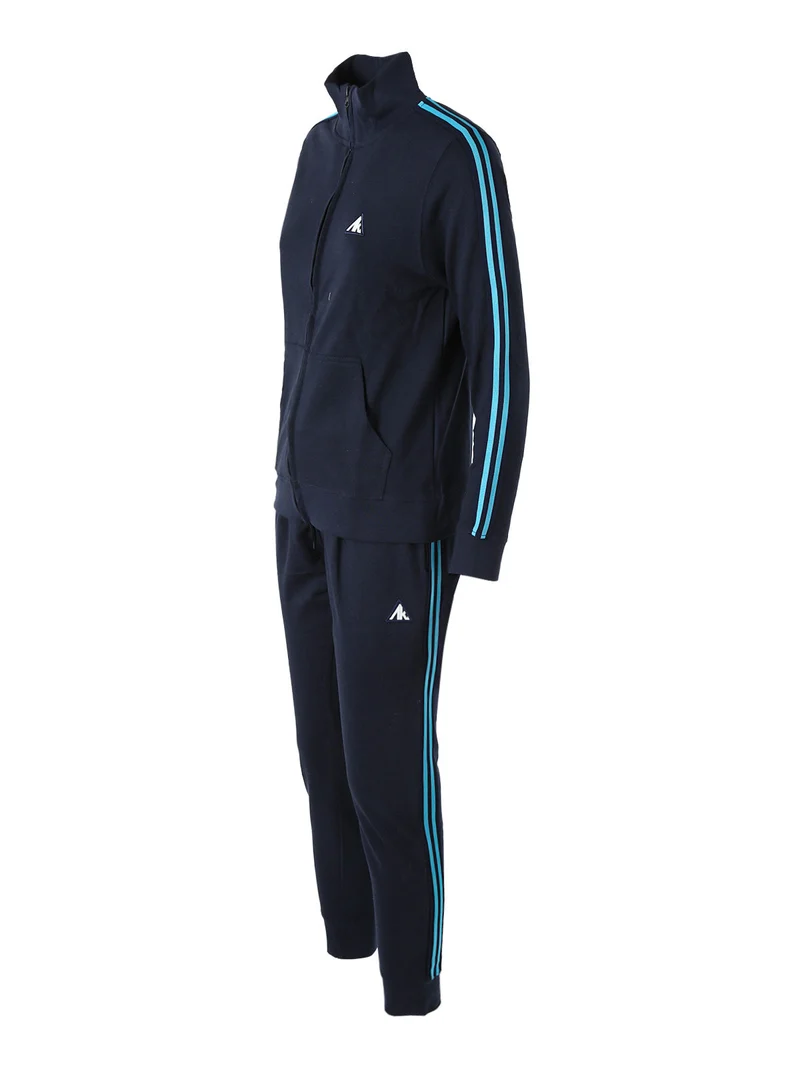 Completo tuta da donna in misto cotone full zip - blu scuro