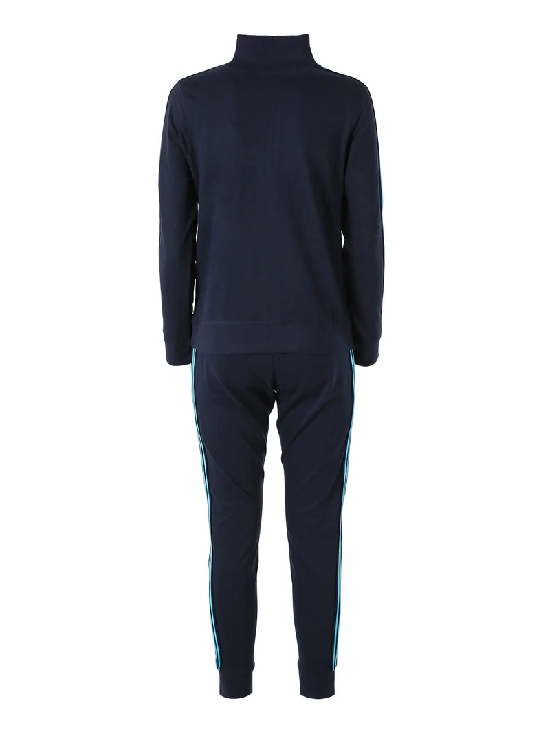 Completo tuta da donna in misto cotone full zip - blu scuro
