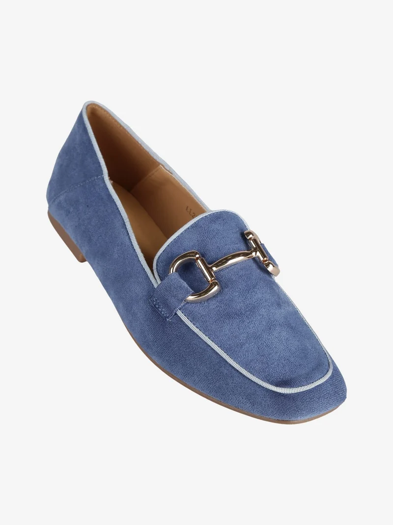 Mocassini in tessuto scamosciato donna - bluette