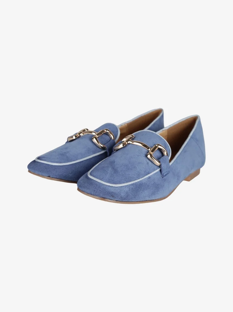 Mocassini in tessuto scamosciato donna - bluette