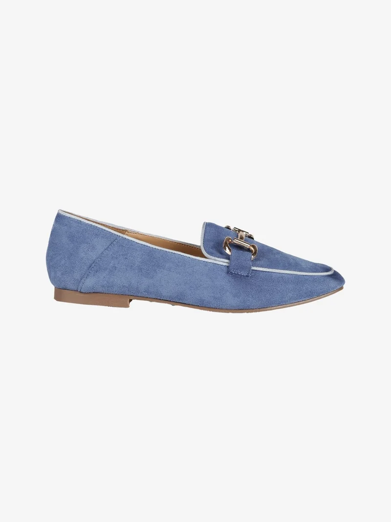 Mocassini in tessuto scamosciato donna - bluette