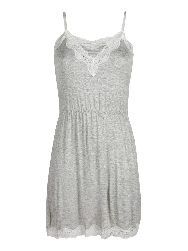 Vestito corto con spalline sottili - grigio