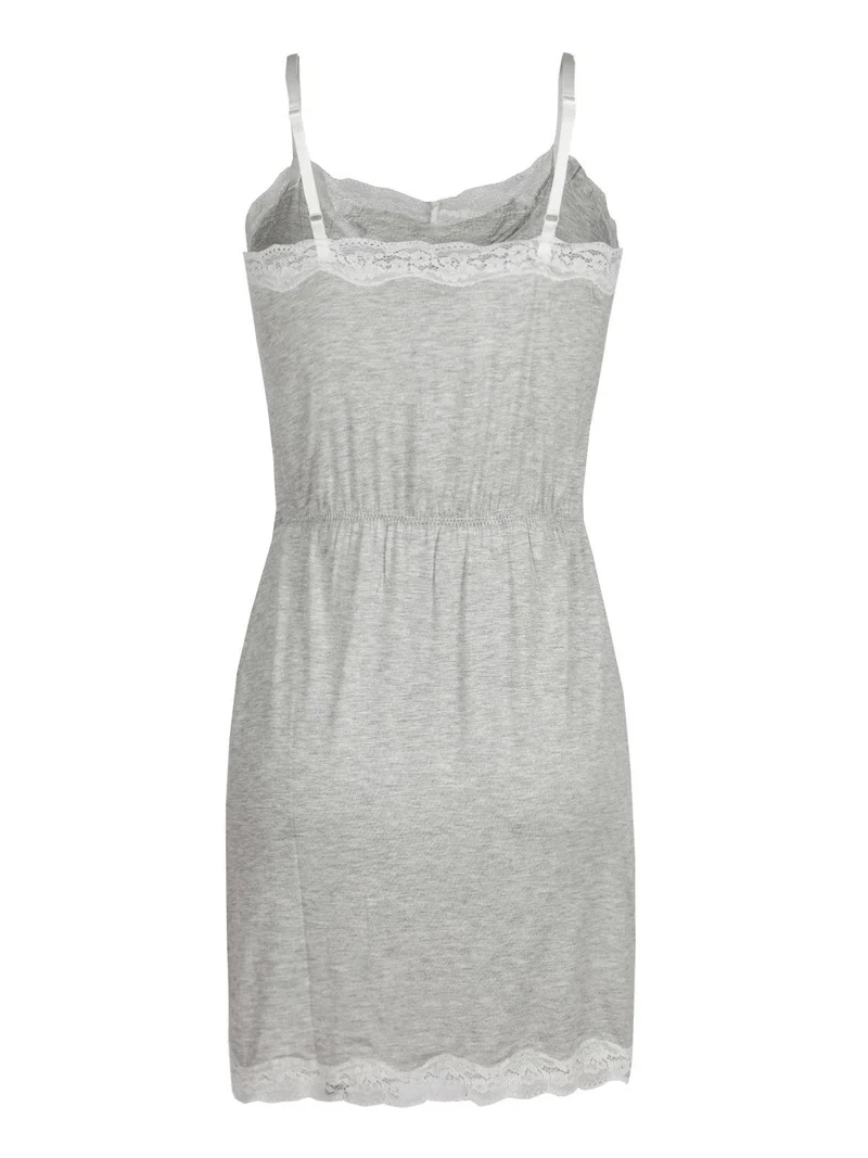 Vestito corto con spalline sottili - grigio