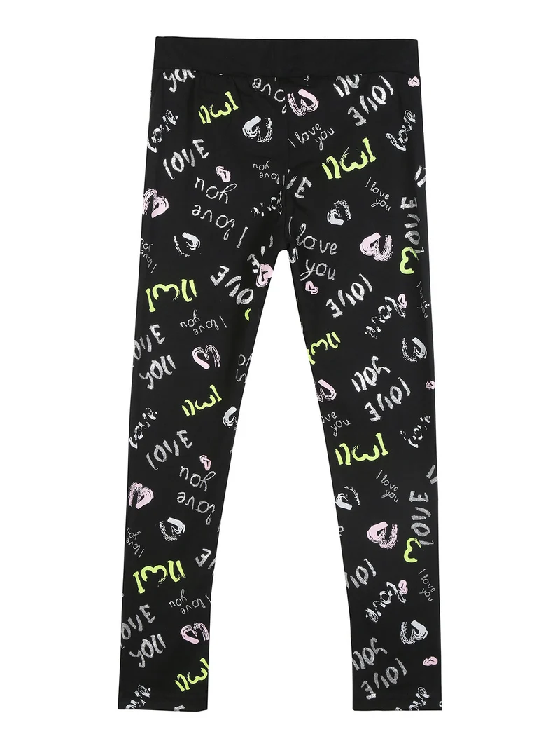Leggings da bambina con scritte - verde