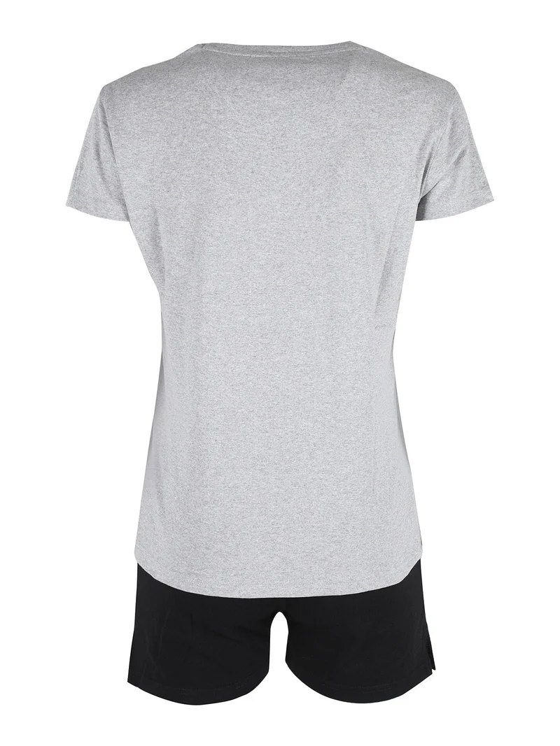 Completo corto da donna in cotone - grigio
